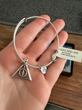 Alex and Ani Silver Deathly Hallows Charm Bracelet